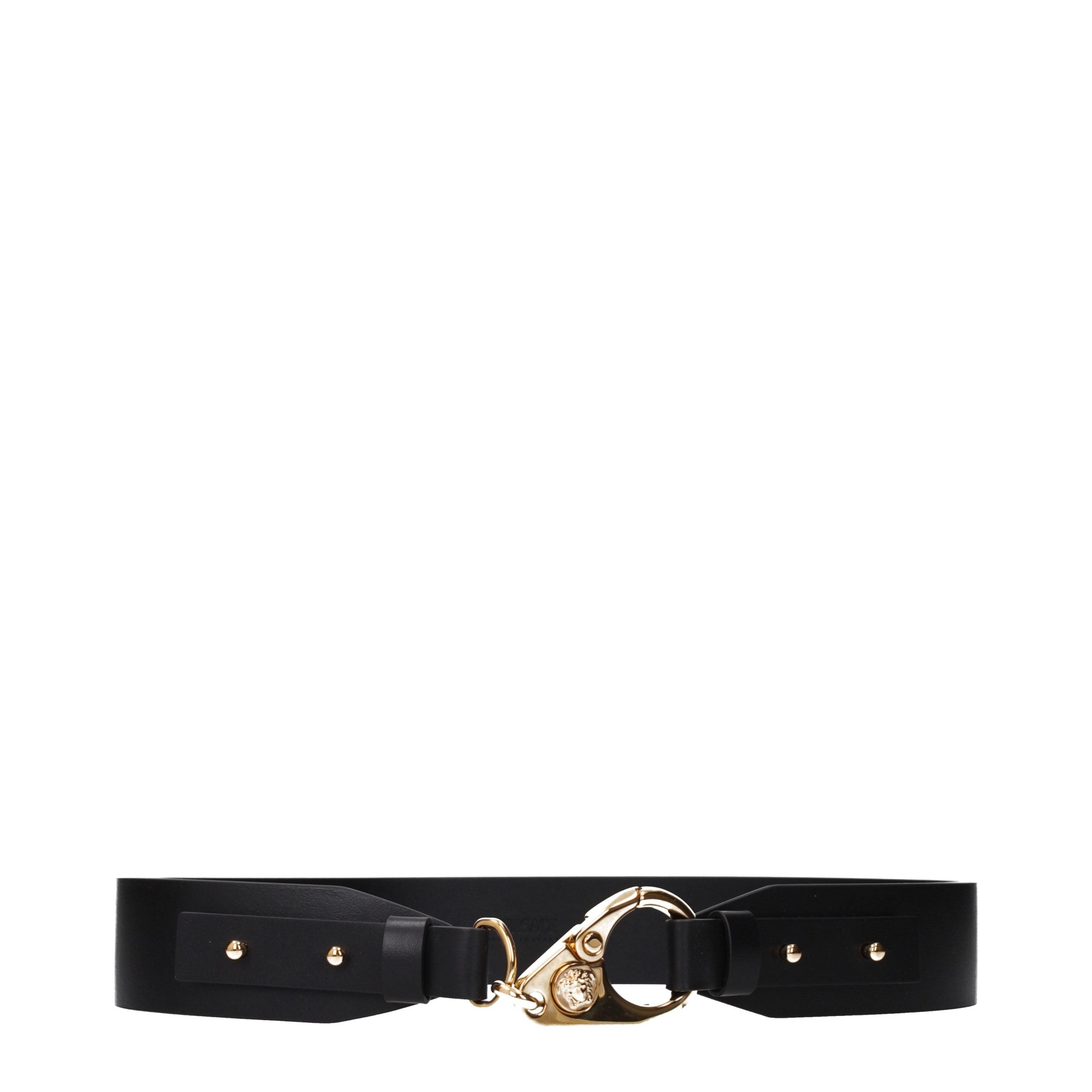 Versace Black Leather Regular Belt