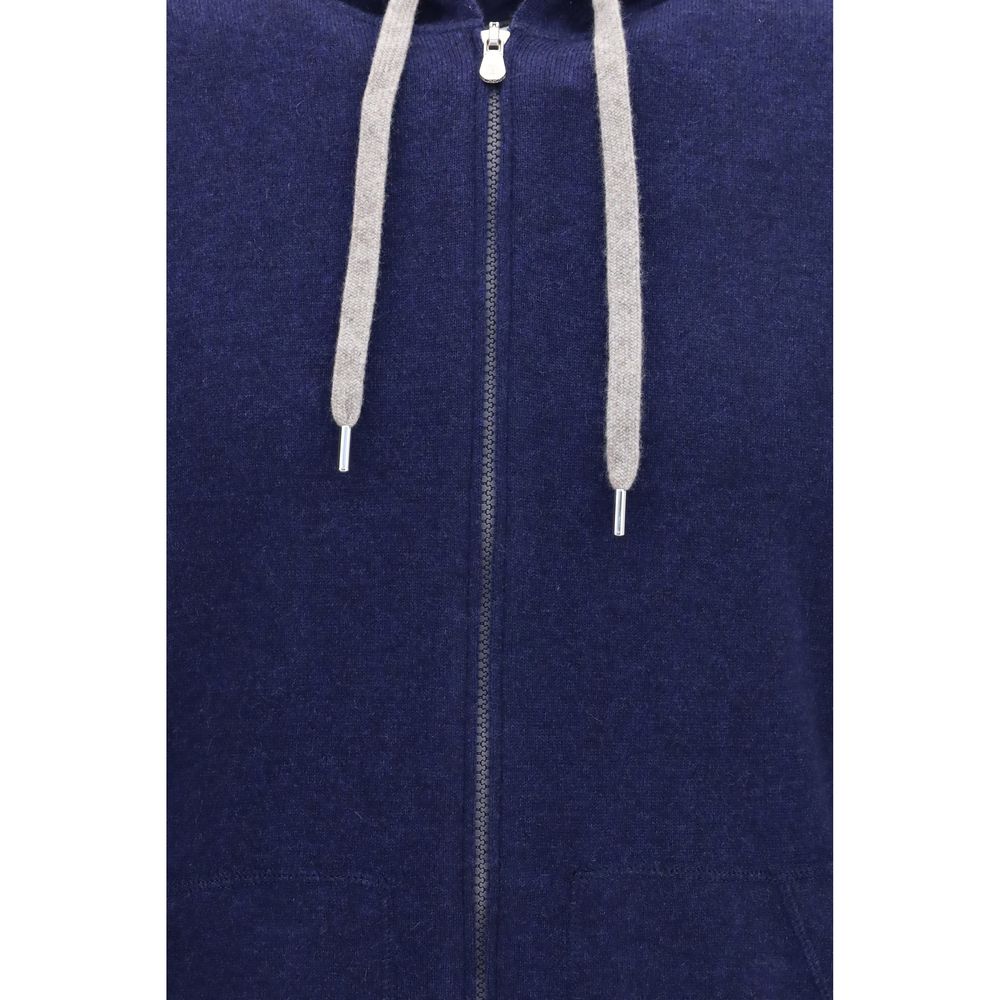 Brunello Cucinelli Blue Cashmere Sweatshirt