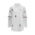 Thom Browne White Cotton Pattern Shirt