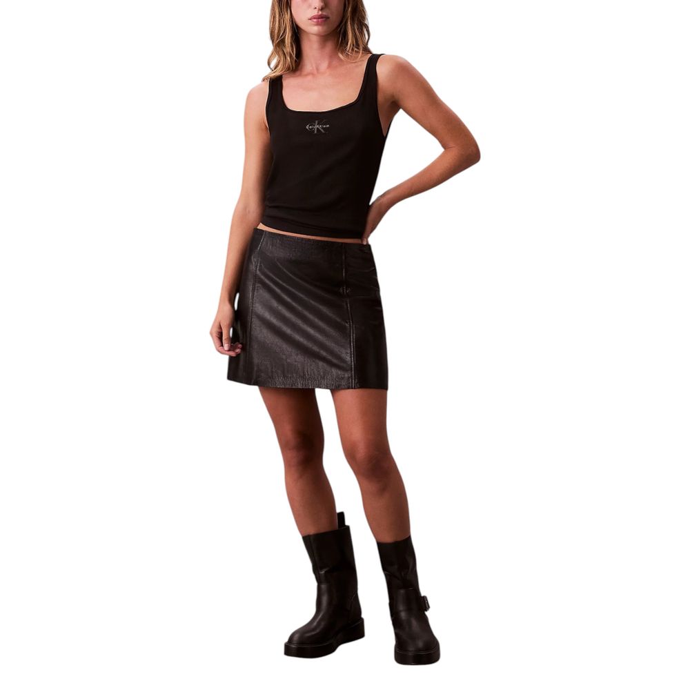 Calvin Klein Jeans Black Cotton Tank Tops