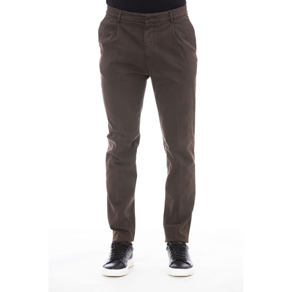 Peserico Brown Cotton Men Pant