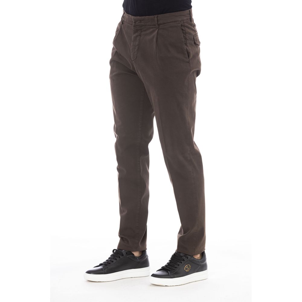 Peserico Brown Cotton Men Pant