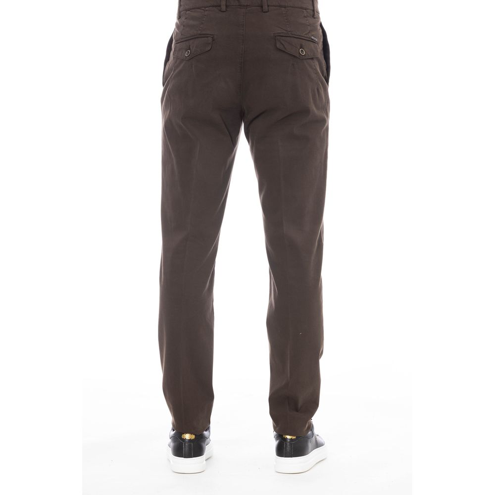 Peserico Brown Cotton Men Pant