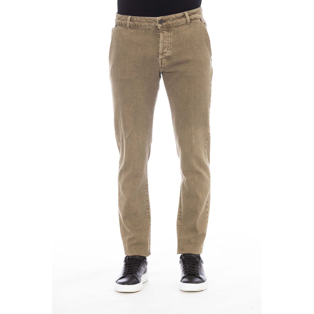 Peserico Green Cotton Men Pant