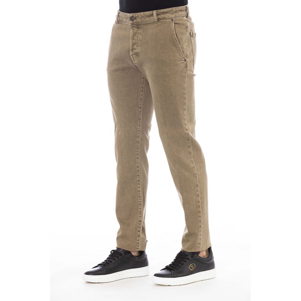 Peserico Green Cotton Men Pant