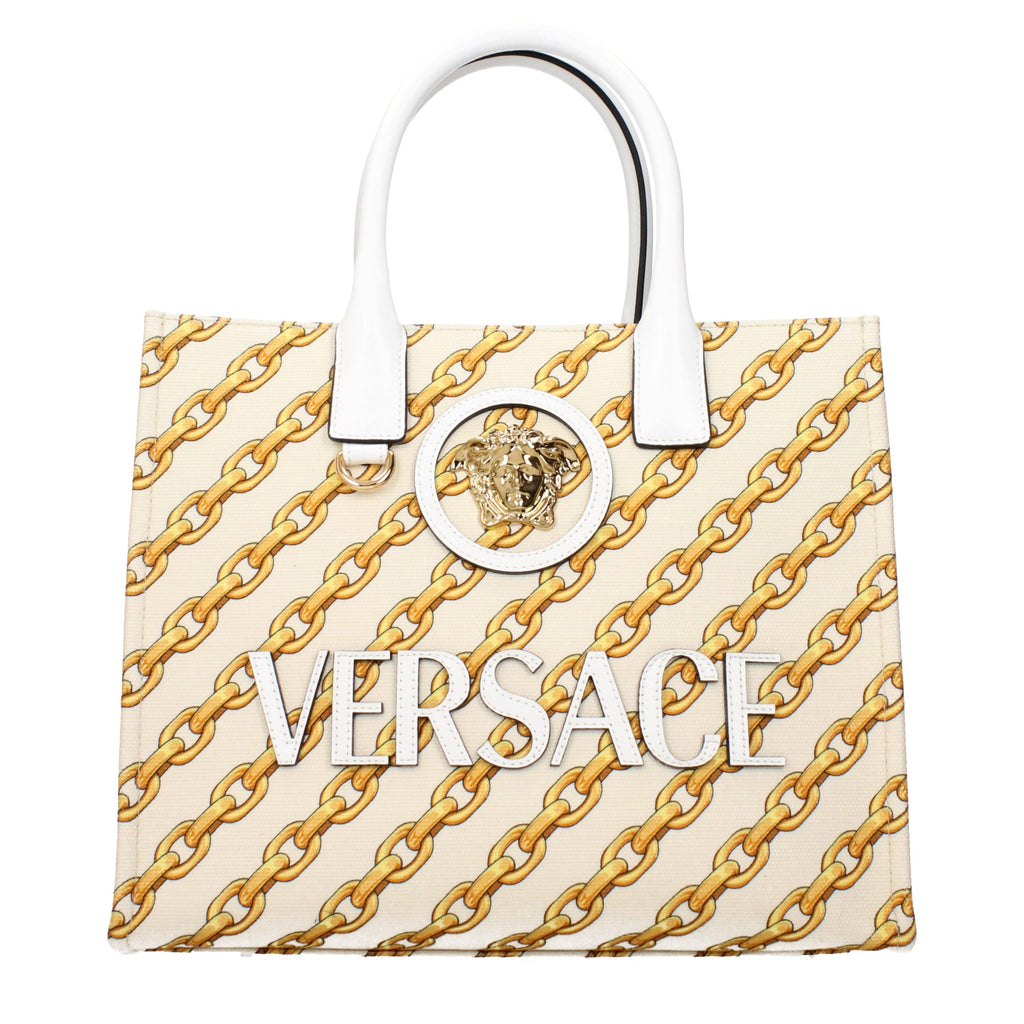 Versace Beige Fabric Handbag