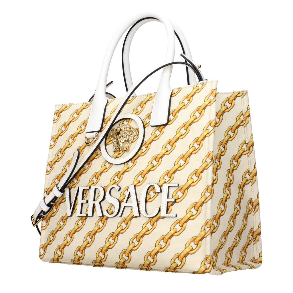 Versace Beige Fabric Handbag
