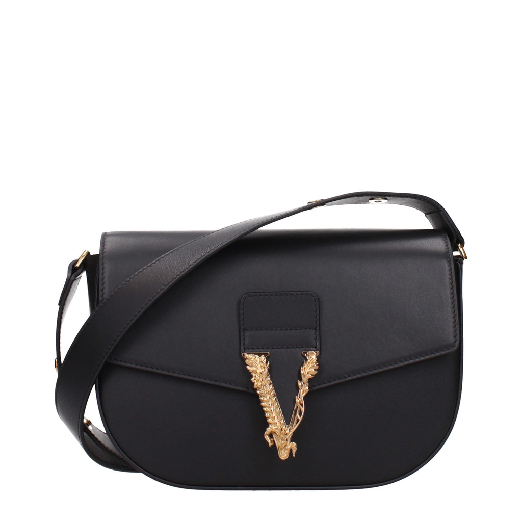 Versace Black Leather Crossbody Bag