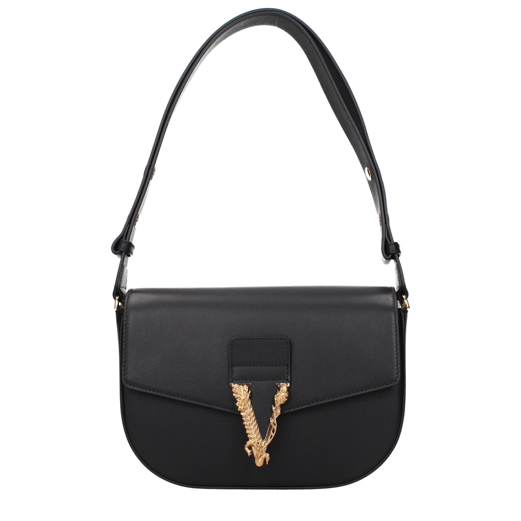 Versace Black Leather Crossbody Bag