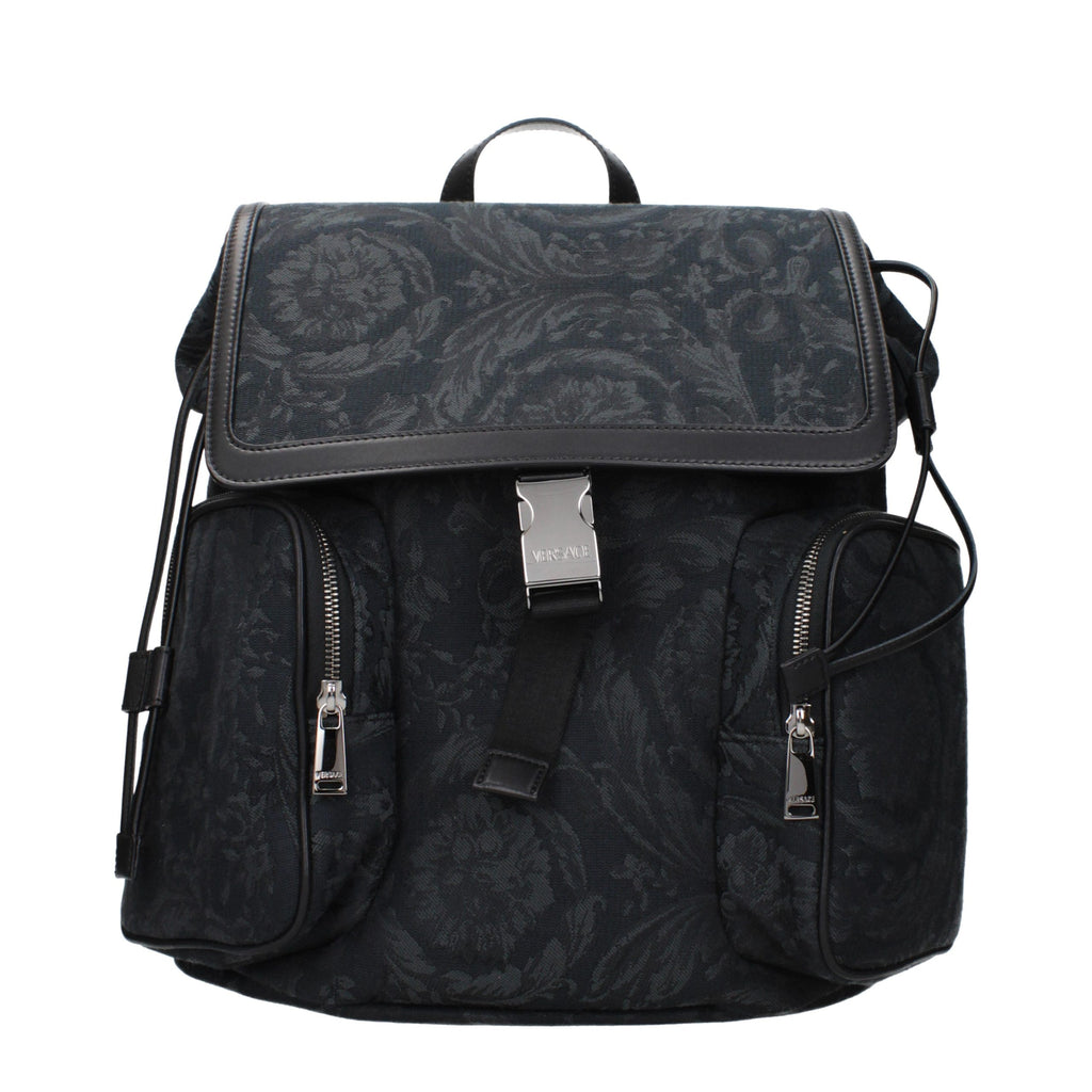 Versace Black Fabric Backpack