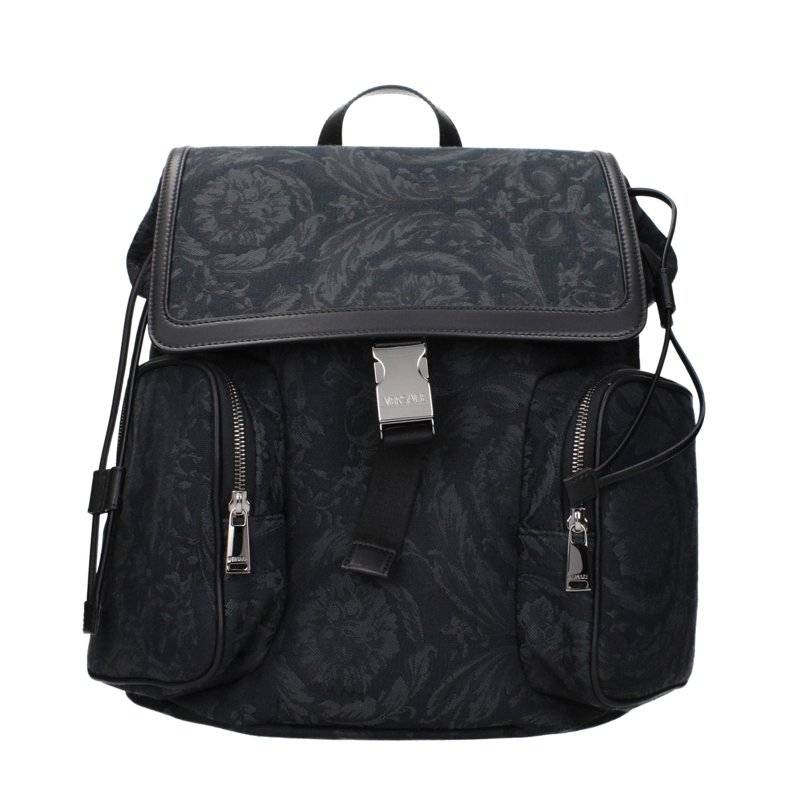 Versace Black Fabric Backpack
