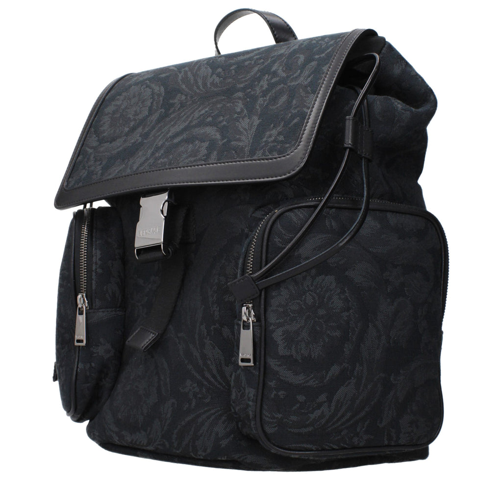 Versace Black Fabric Backpack