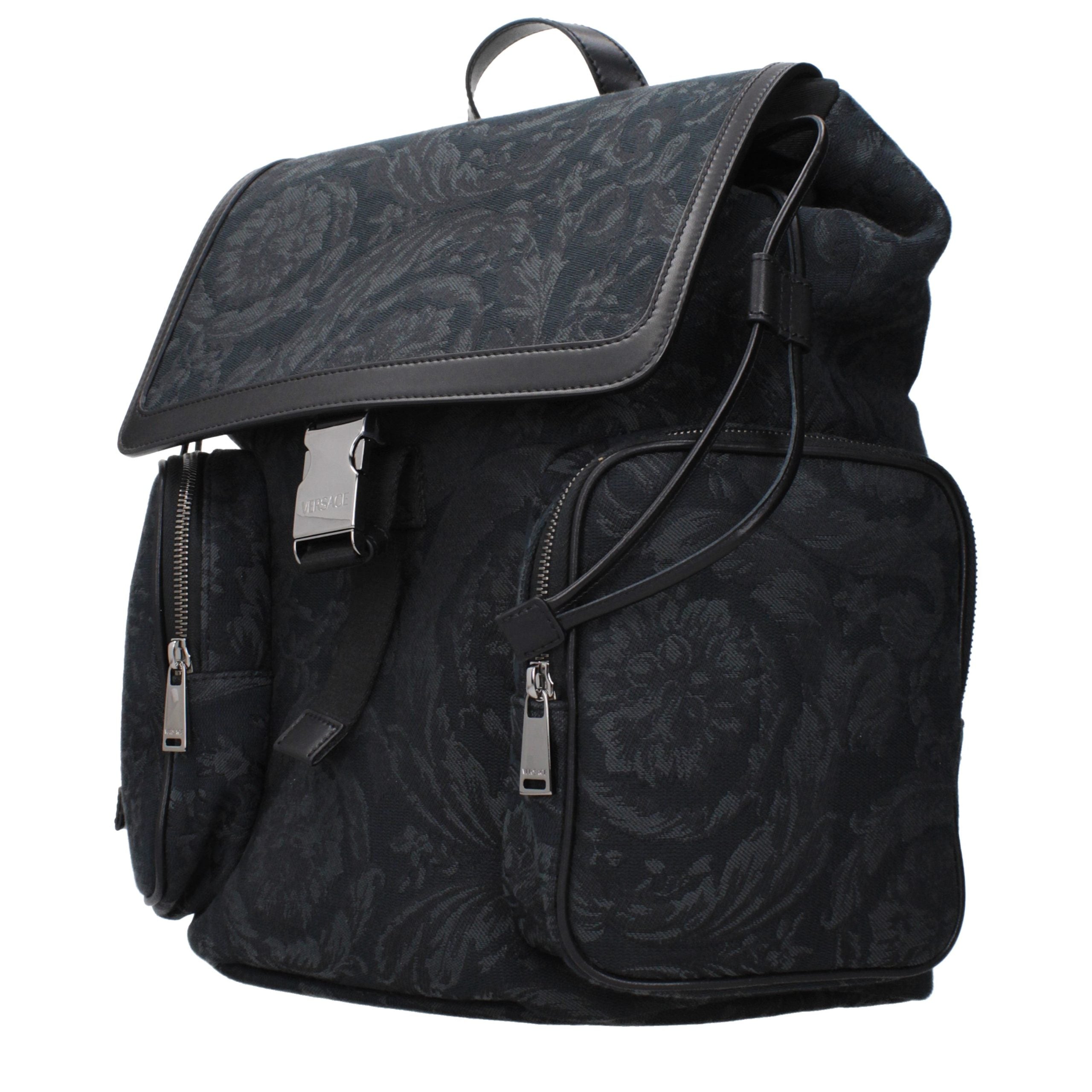 Versace Black Fabric Backpack