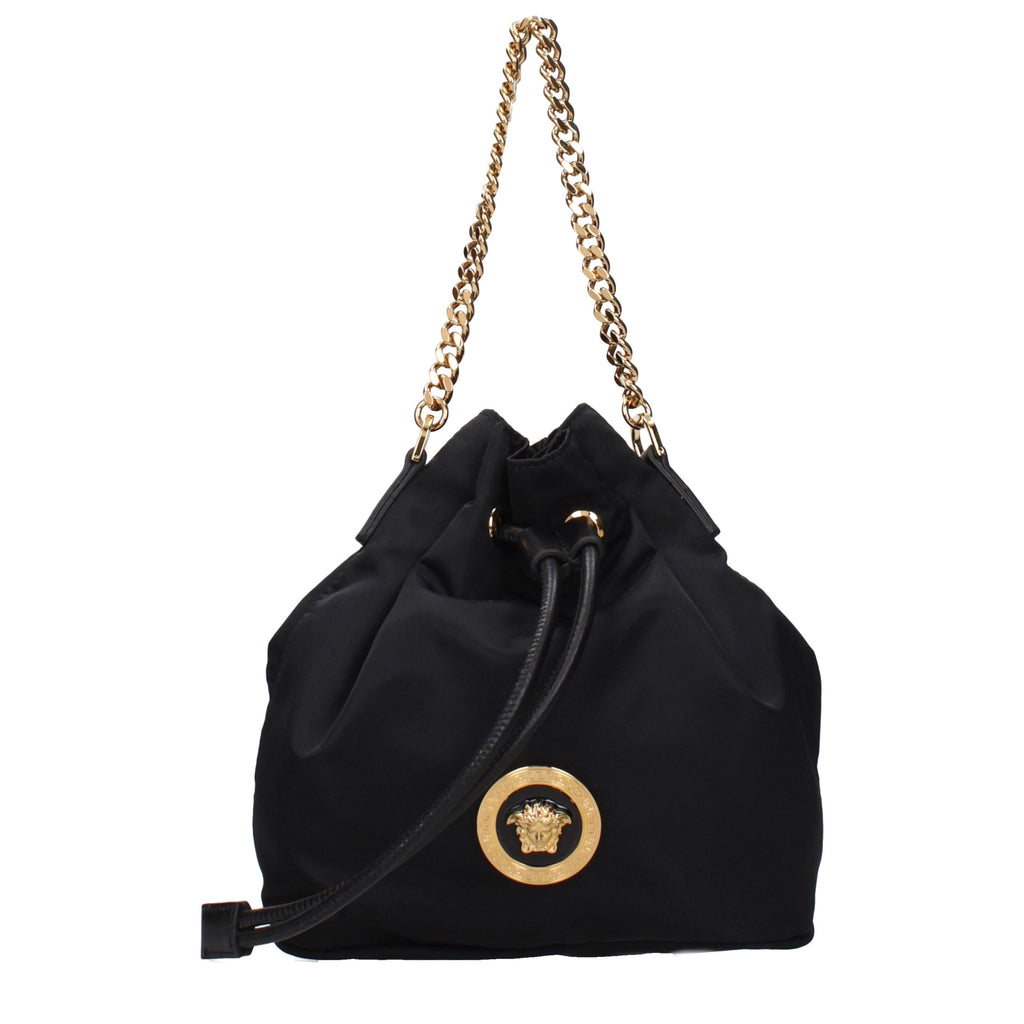 Versace Black Fabric Handbag