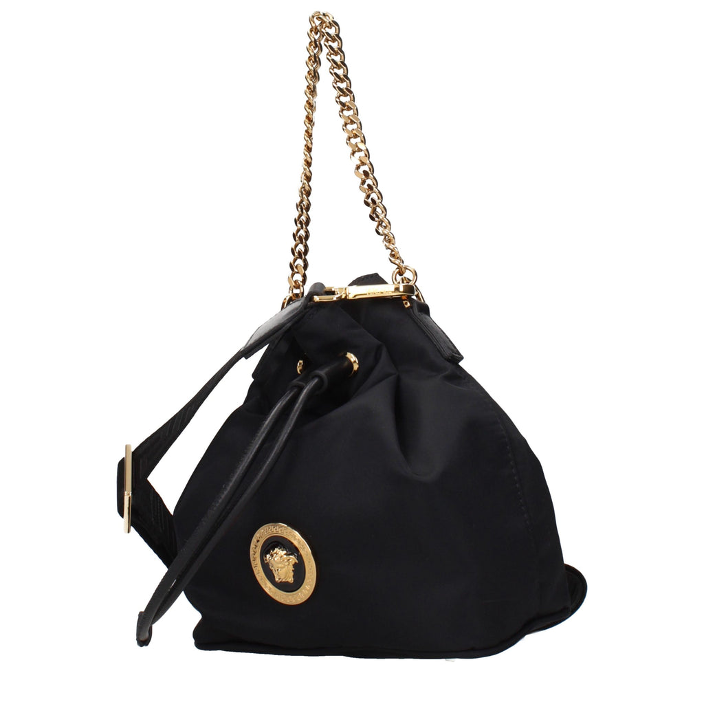 Versace Black Fabric Handbag
