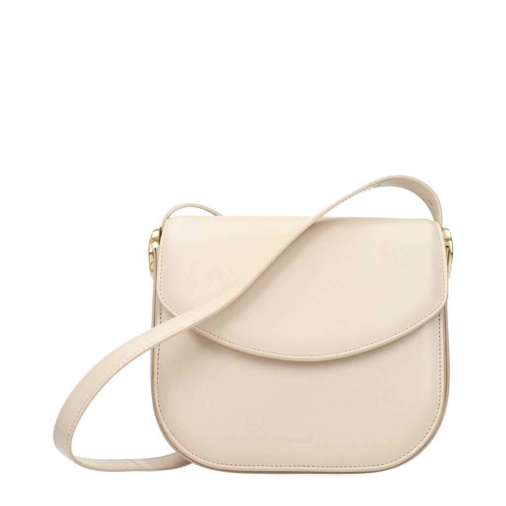 Jil Sander Beige Leather Crossbody Bag