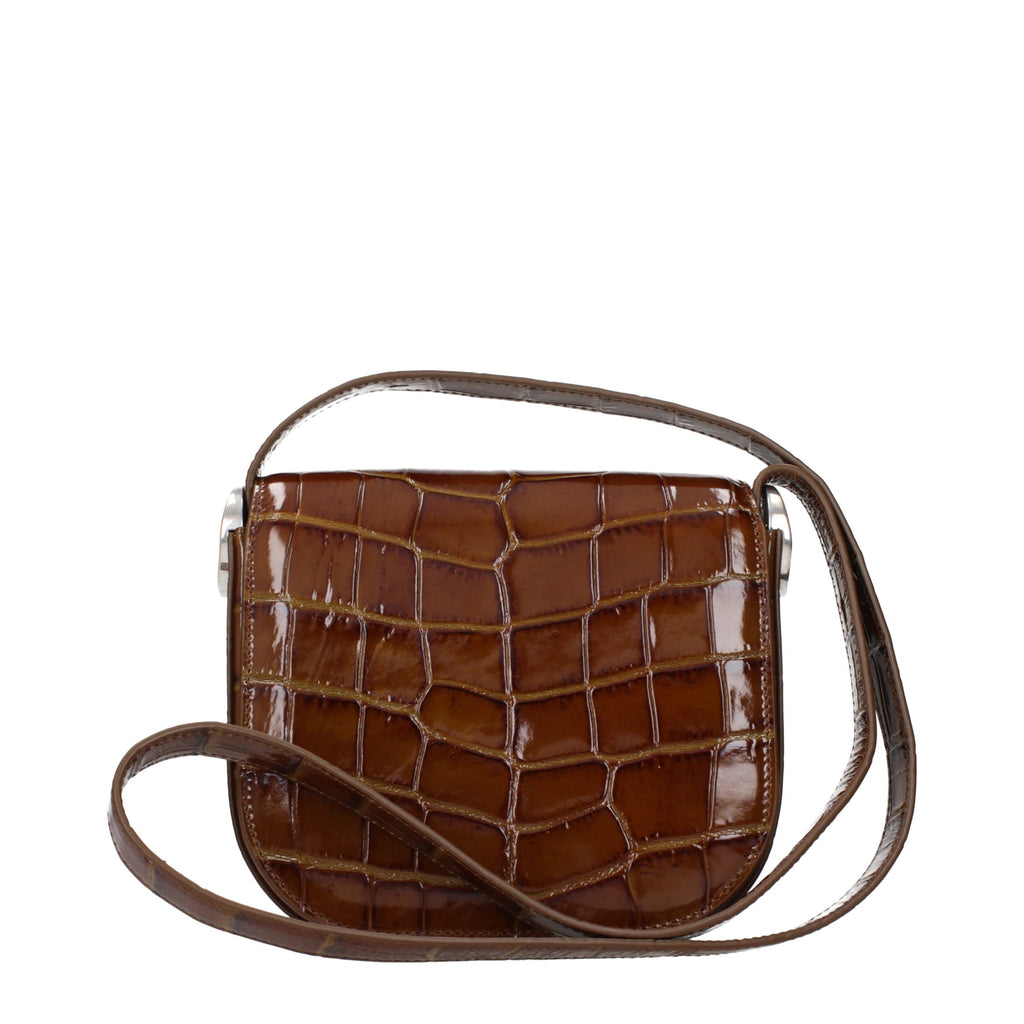 Jil Sander Brown Leather Crossbody Bag