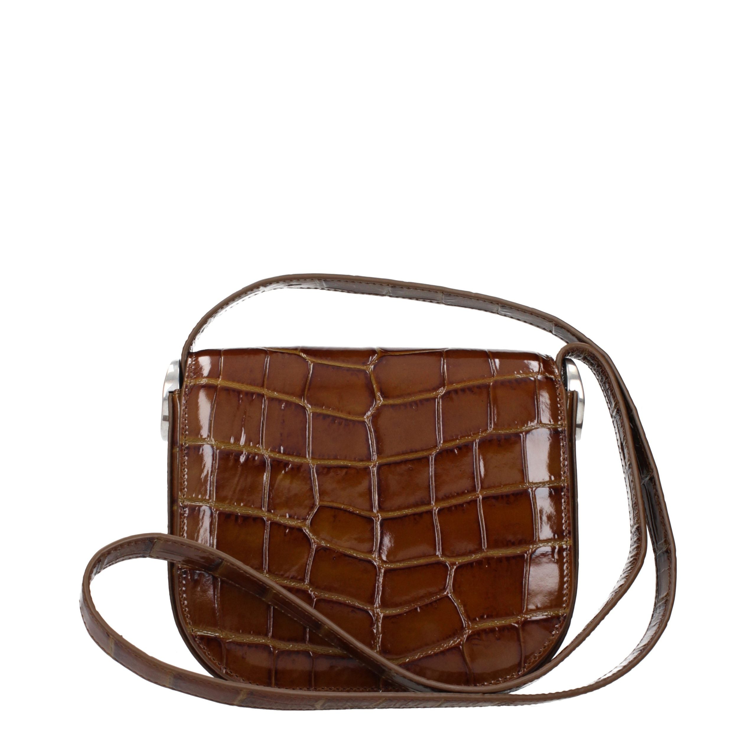 Jil Sander Brown Leather Crossbody Bag