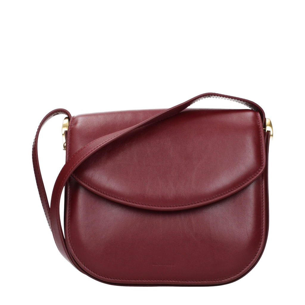 Jil Sander Red Leather Crossbody Bag
