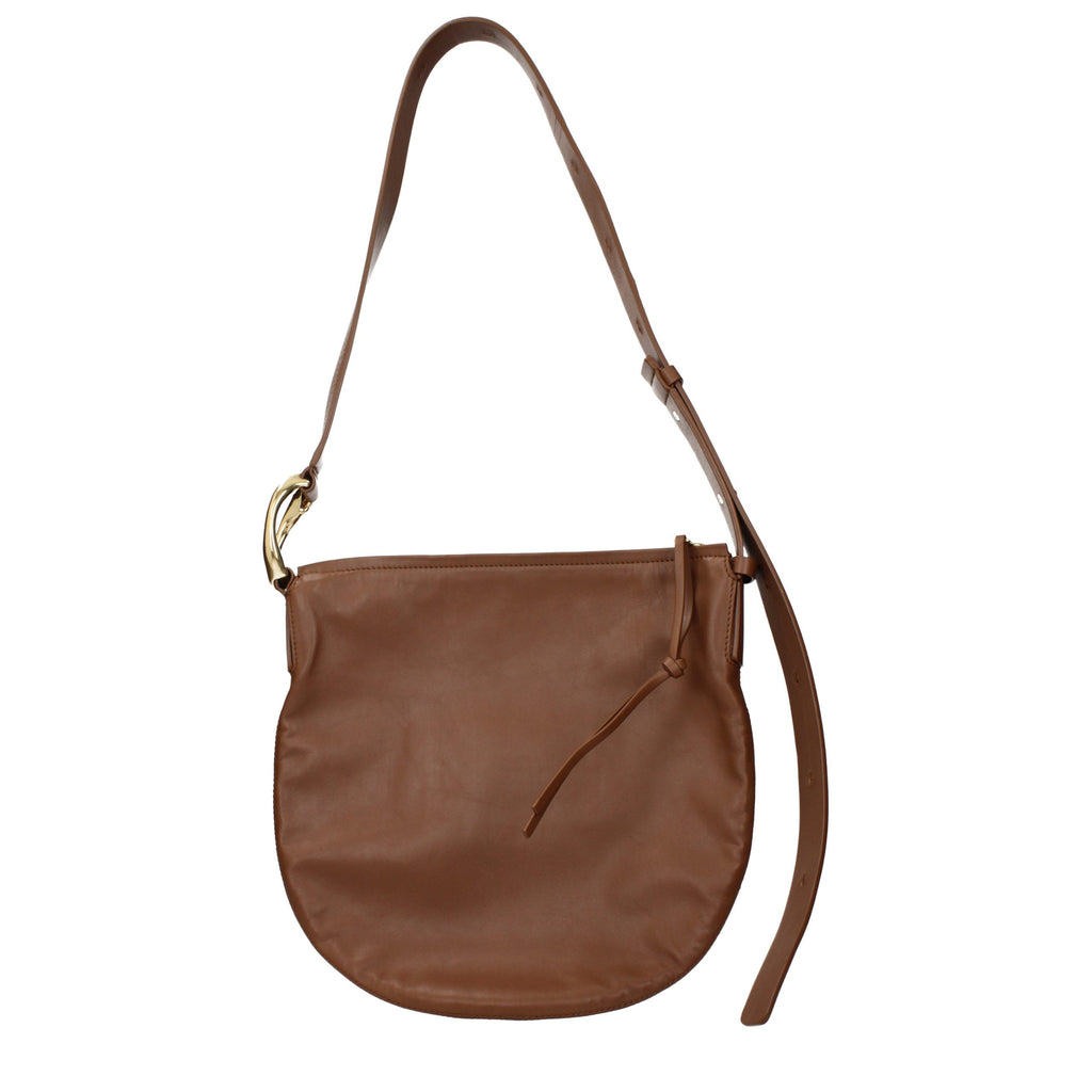 Jil Sander Brown Leather Crossbody Bag