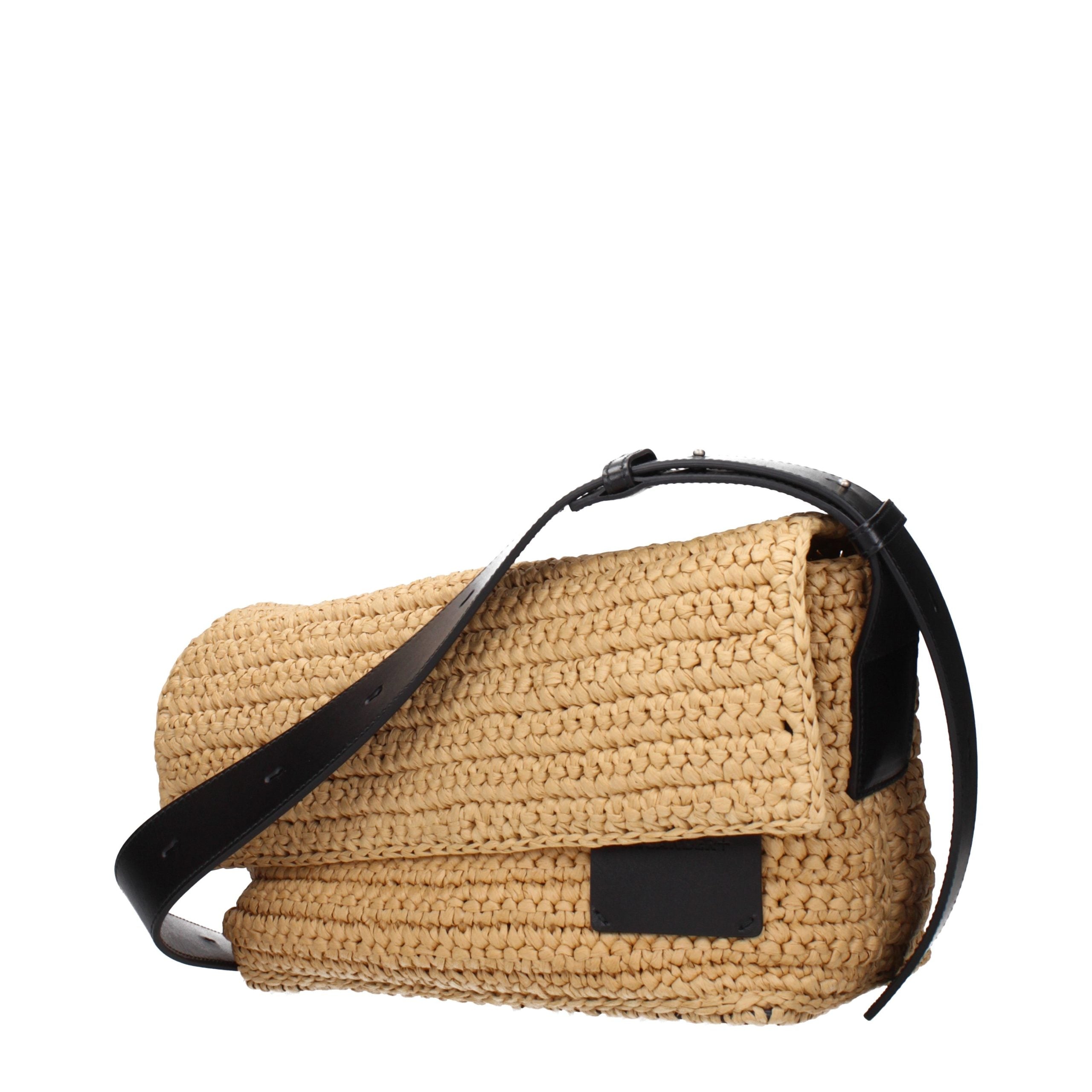 Jil Sander Beige Raffia Crossbody Bag