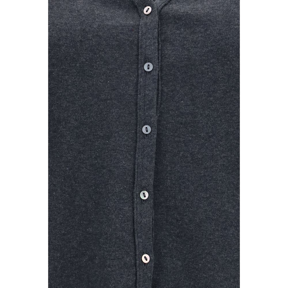 The Row Gray Cotton Cardigan