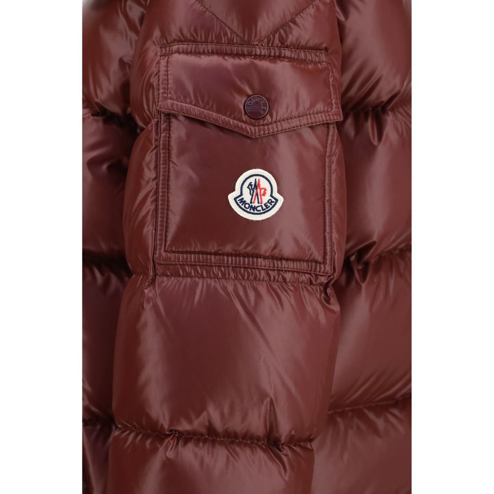 Moncler Bordeaux Goose Down Full-Length Jacket