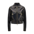 Versace Black Lamb Ovis Aries Aries Leather Jacket