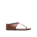 Saint Laurent Brown Lamb Leather Flip-Flop Sandals