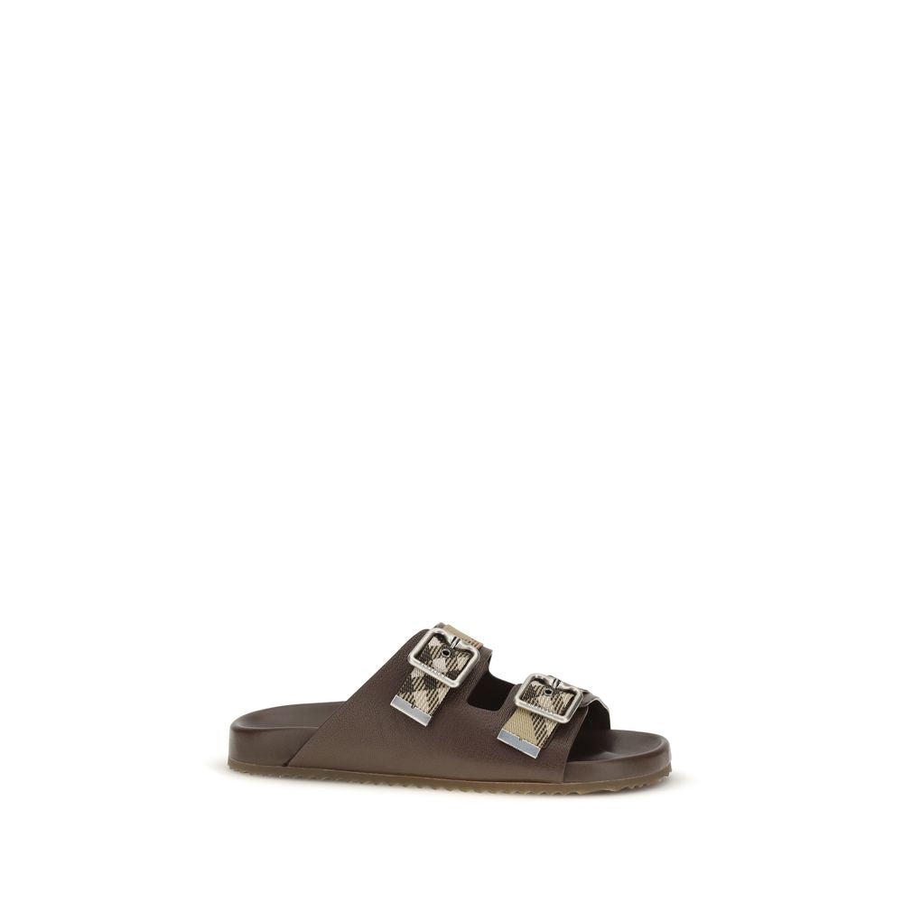 Burberry Brown Goatskin Flat Sandals
