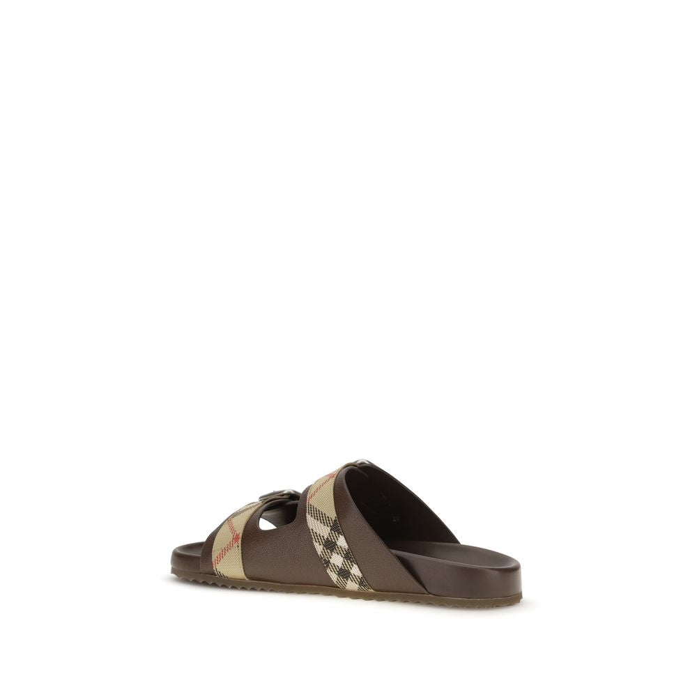 Burberry Brown Goatskin Flat Sandals