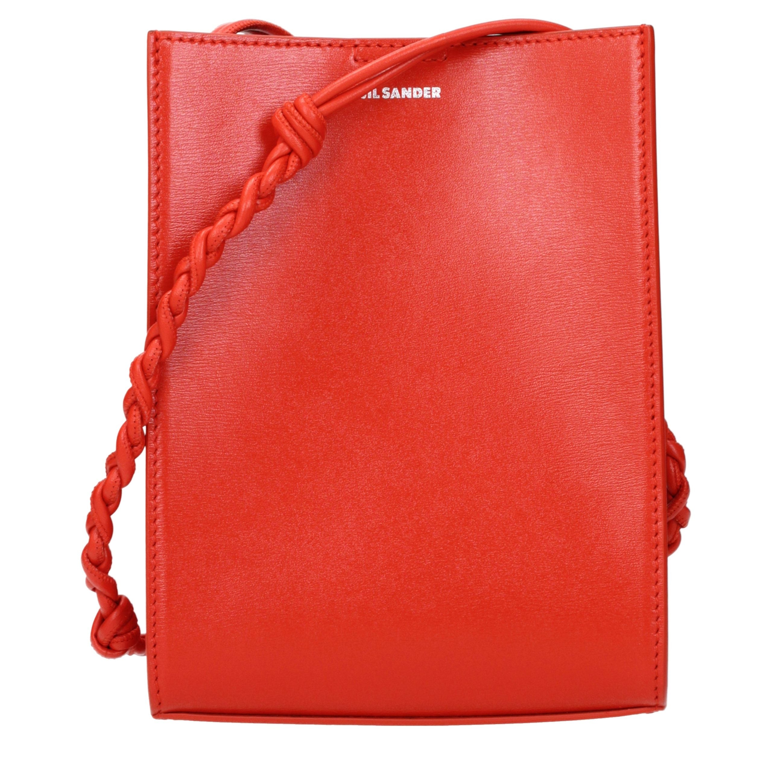 Jil Sander Red Leather Crossbody Bag