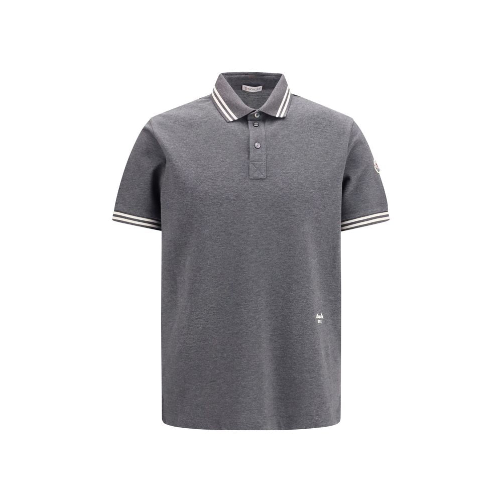 Moncler Gray Cotton Polo Shirt
