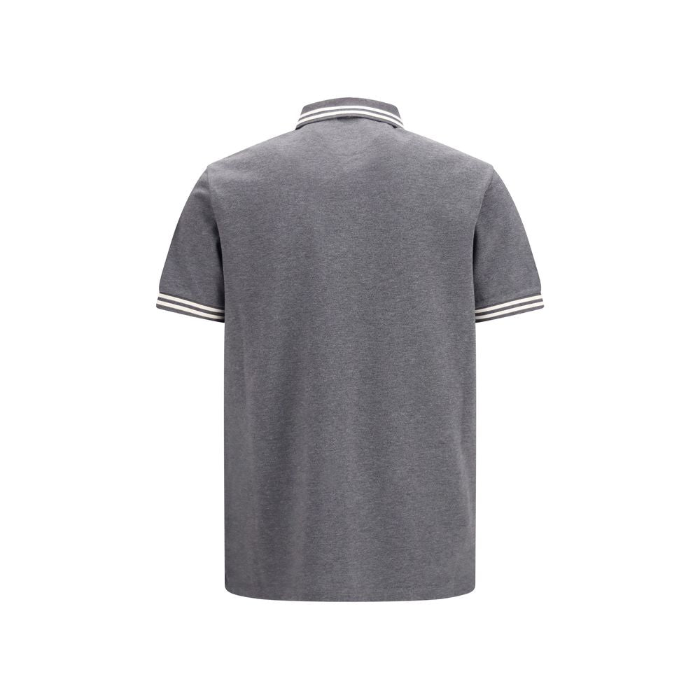 Moncler Gray Cotton Polo Shirt