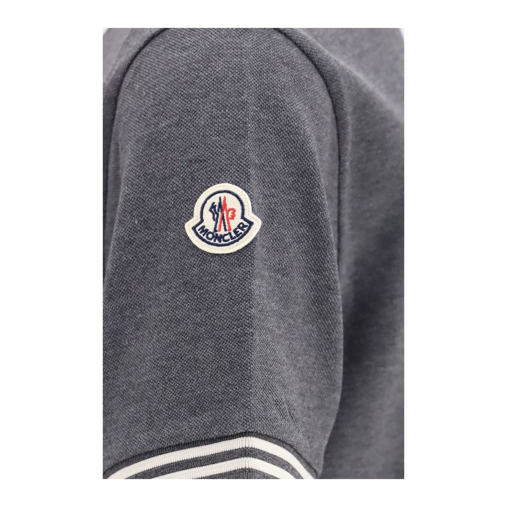 Moncler Gray Cotton Polo Shirt