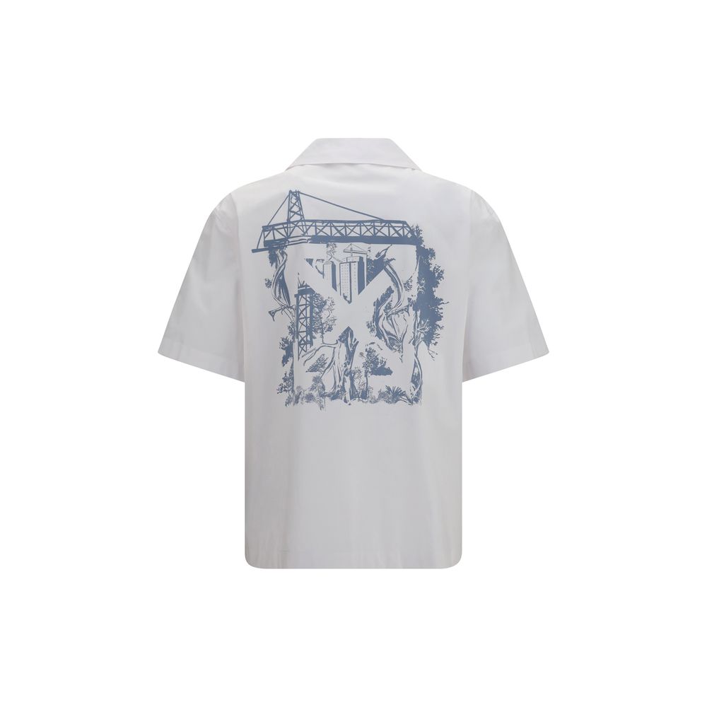 Off-White White Cotton Pattern Shirt