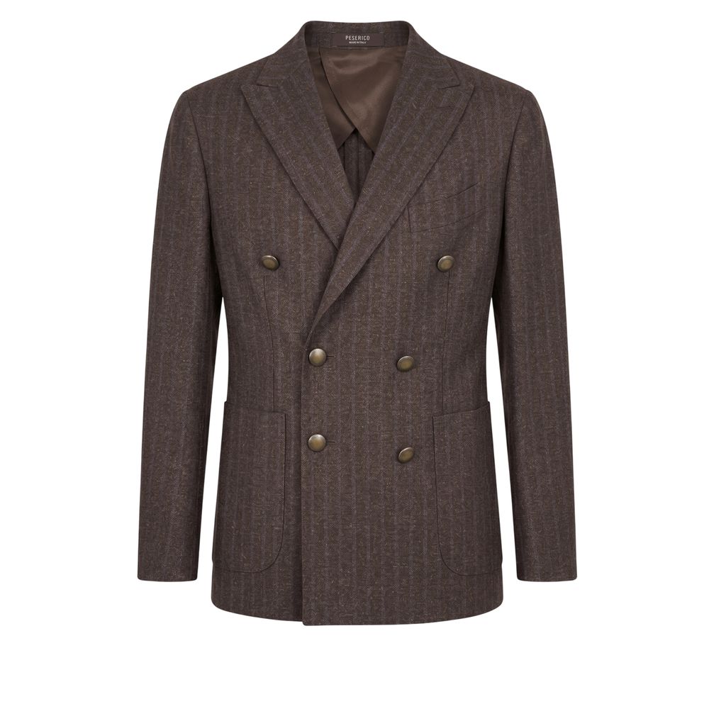 Peserico Brown Wool Men Jacket