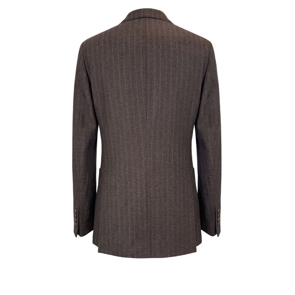 Peserico Brown Wool Men Jacket