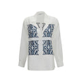 Max Mara White Silk Pattern Shirt