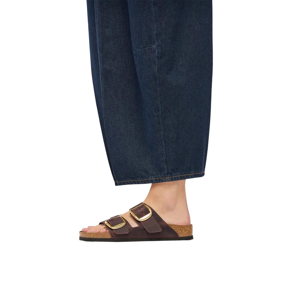 Birkenstock Brown Leather Flat Sandals