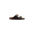 Birkenstock Black Leather Flat Sandals