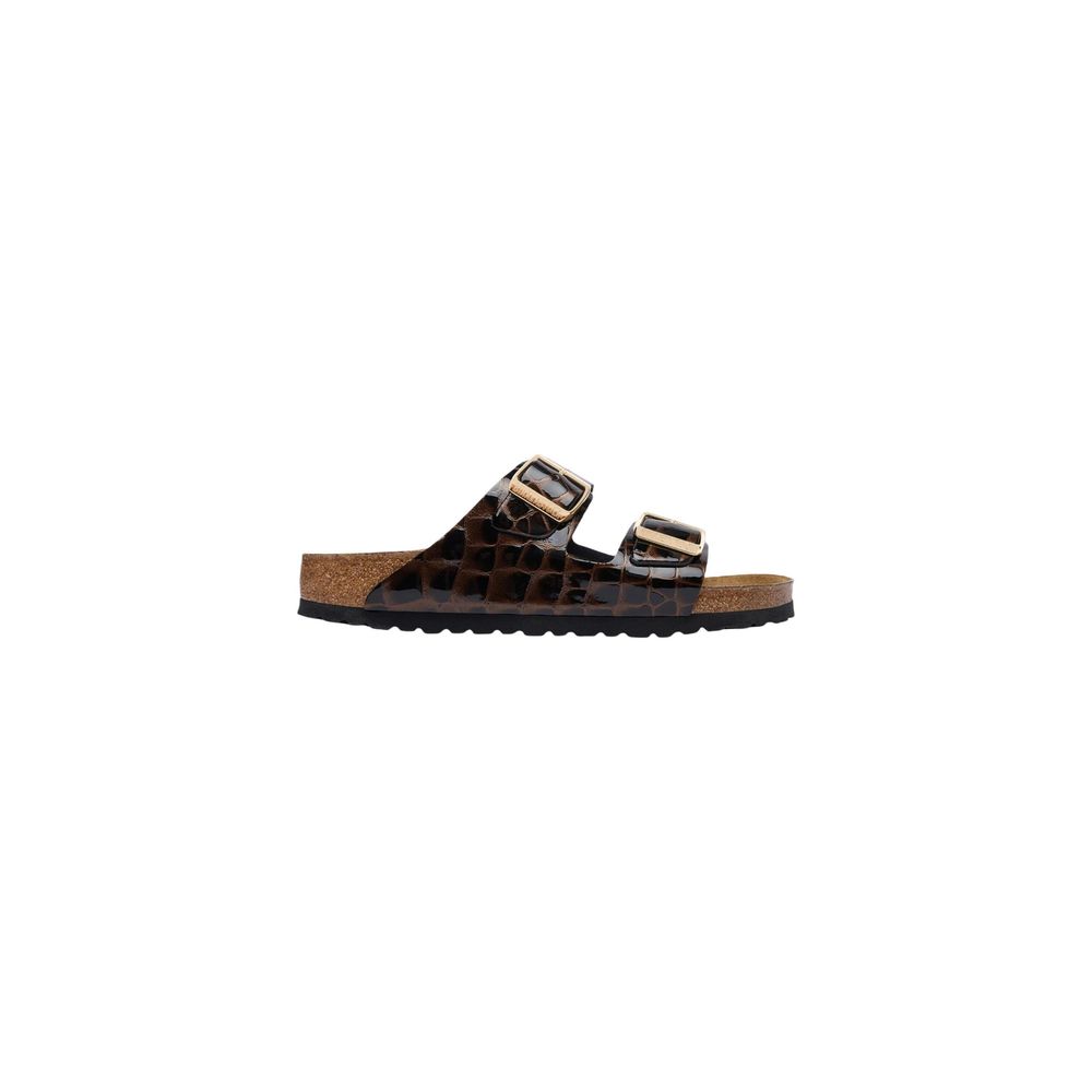Birkenstock Black Leather Flat Sandals