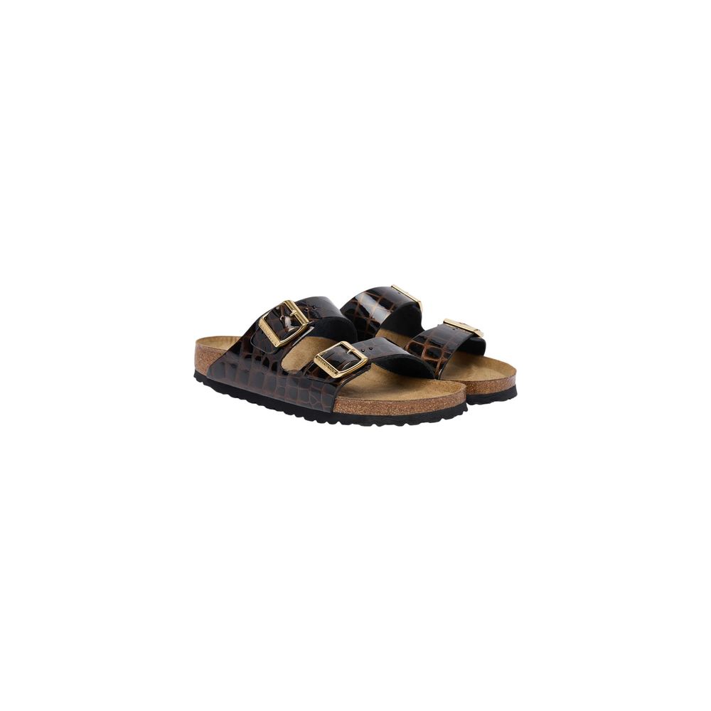 Birkenstock Black Leather Flat Sandals
