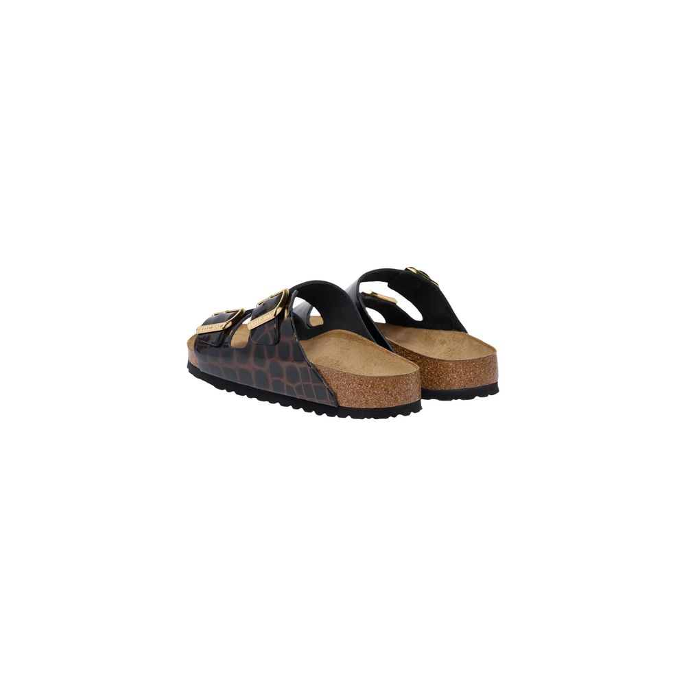 Birkenstock Black Leather Flat Sandals