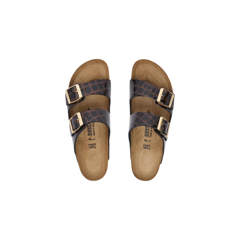 Birkenstock Black Leather Flat Sandals