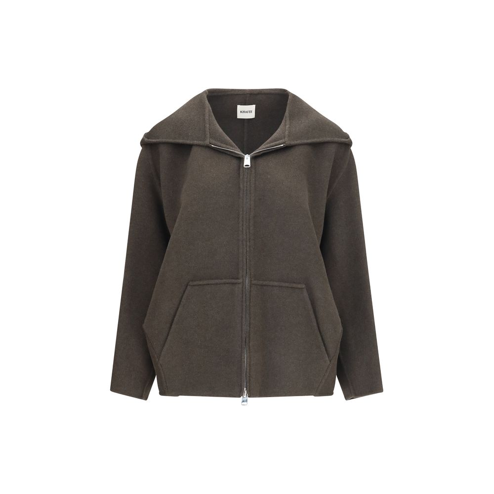 Khaite Bicolor Wool Oves Aries Full-Length Jacket