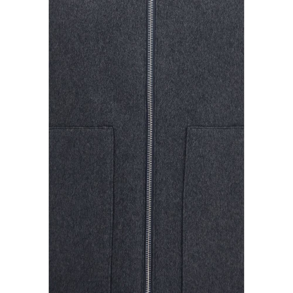 Lardini Gray Wool Oves Aries Sleeveless Jacket