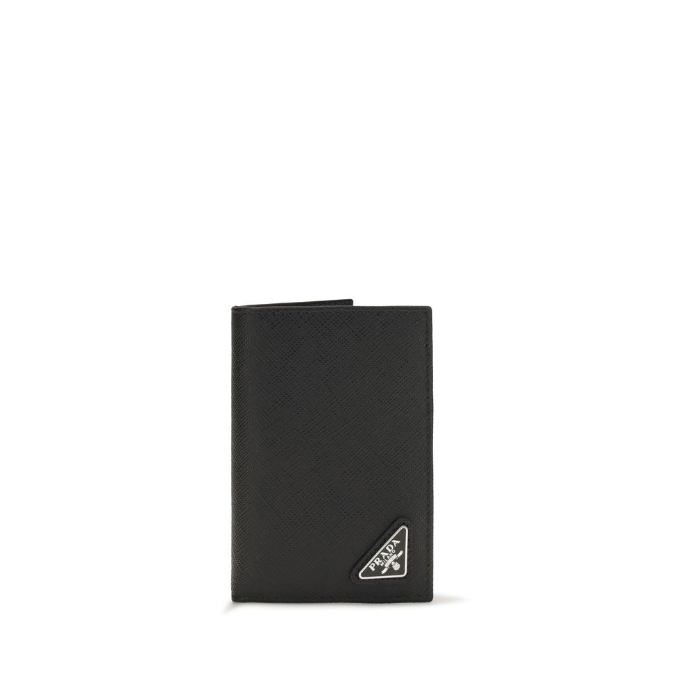 Prada Black Calf Leather Bos Taurus Wallet