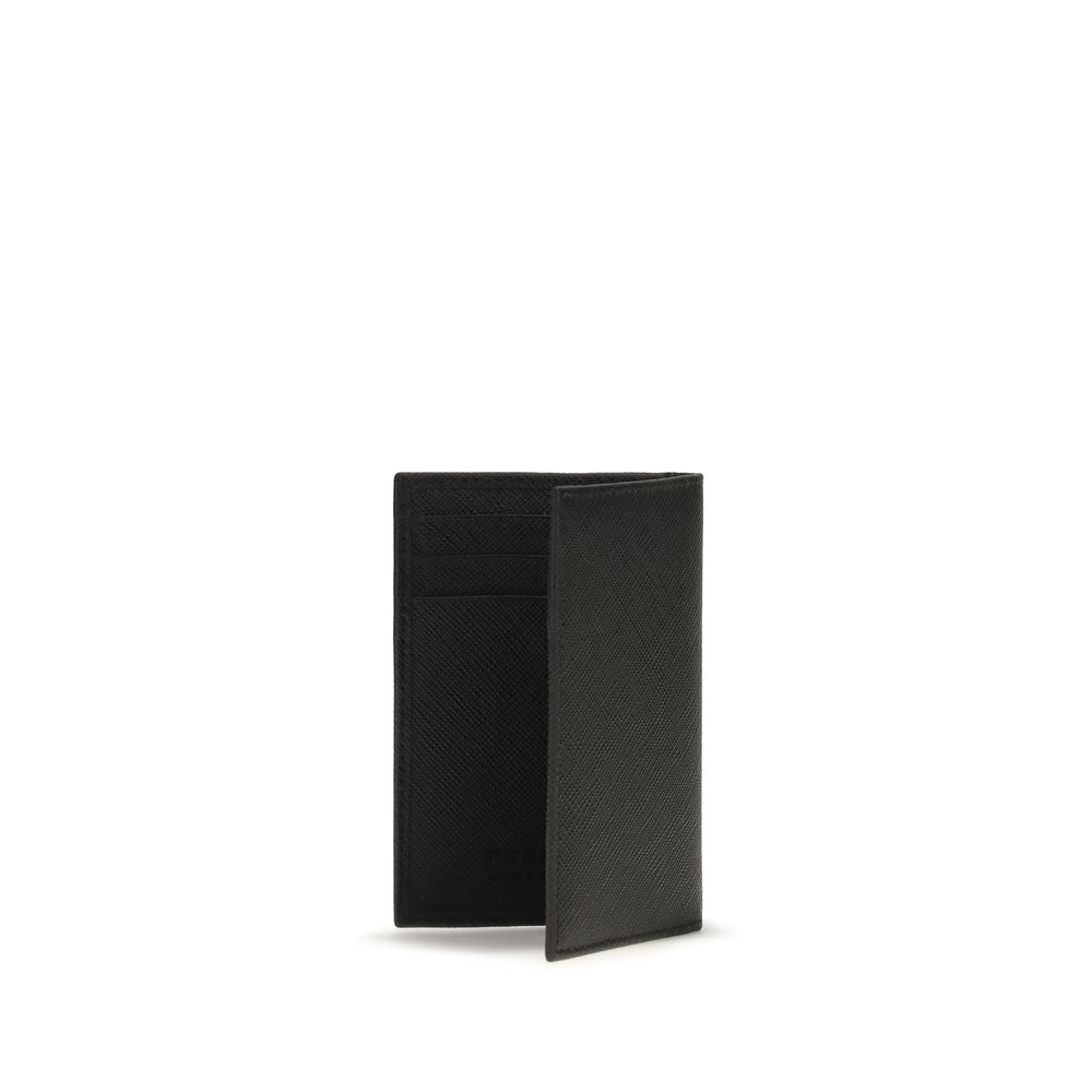 Prada Black Calf Leather Bos Taurus Wallet