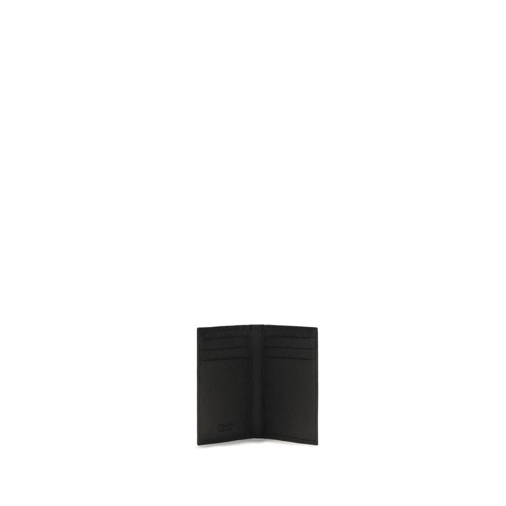 Prada Black Calf Leather Bos Taurus Wallet